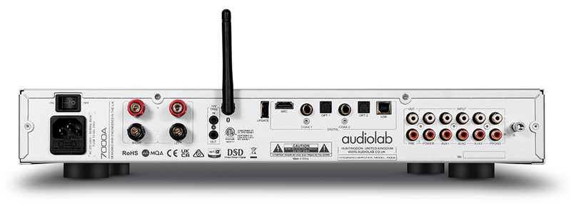 Audiolab Amplificateur intégré 7000A vue arrière argentée