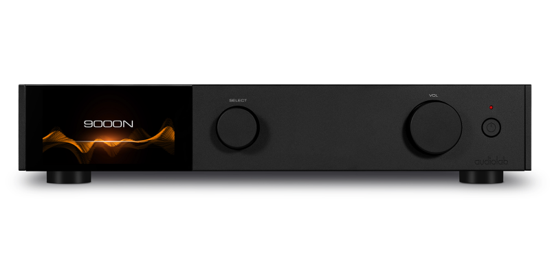 Audiolab Streamer 9000N, vue de face, finition noire
