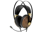 Meze Audio Headphones 99 Classic Over Ear with Boom Mic Headset Bundle in walnut