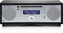 All-in-one Tivoli Music System BT, black/silver finish, front view. 
