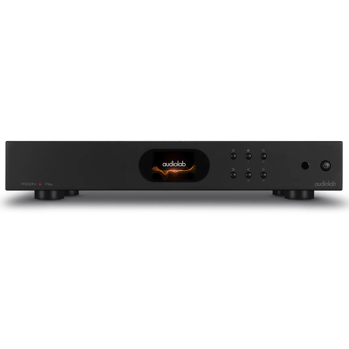 Audiolab 7000N Play Network Streamer, front view, black finish, Art et Son