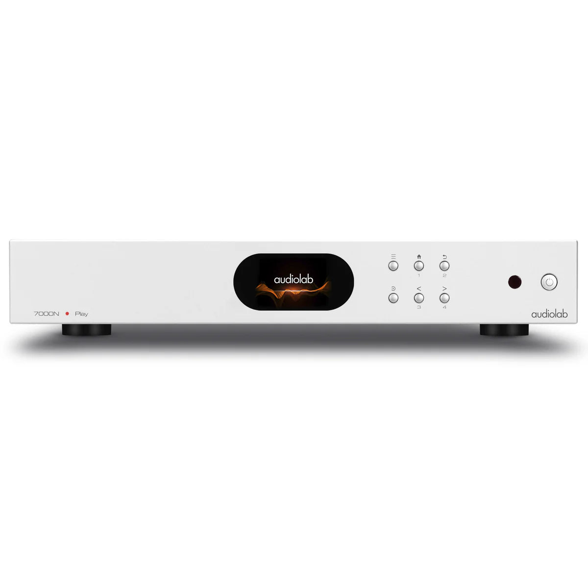 Audiolab 7000N Play Network Streamer, front view, silver finish,Art et Son