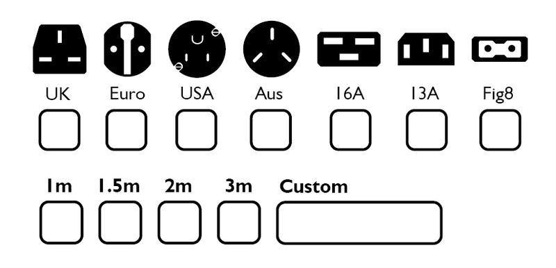 Chord Company SignatureX ARAY Power Cable, connection type chart, Art et Son