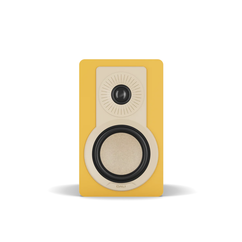 DALI-KUPID_bookshelf speaker, Golden-Yellow colour_front, Art et Son