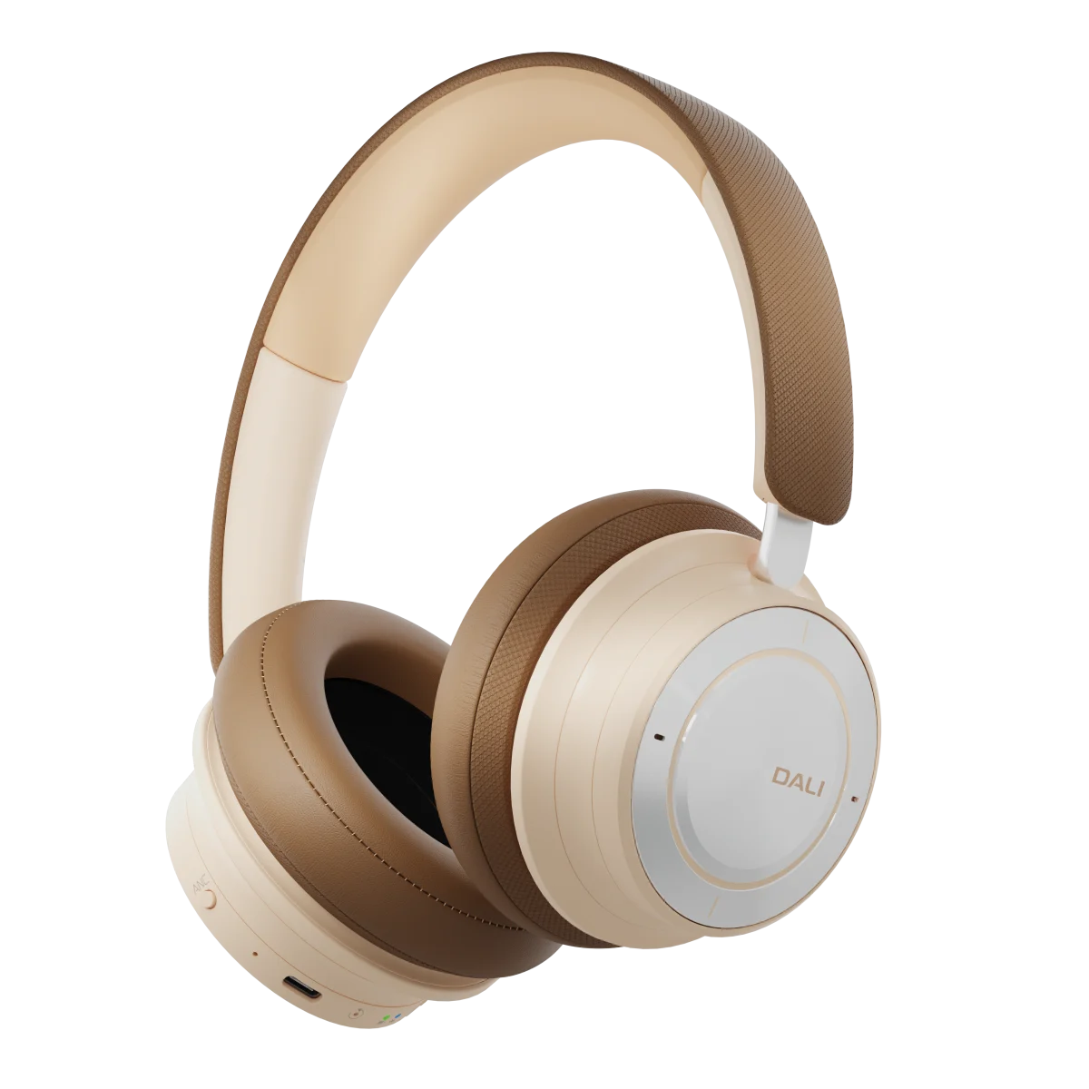 Dali IO-8 Wireless Noise Cancelling Casques d'écoute, Caramel White, side front view, Art et Son
