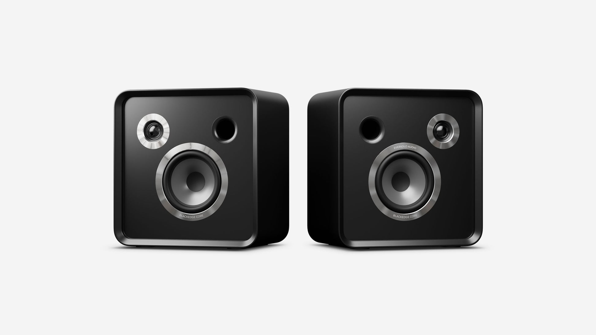 Eversolo SE100, Hi-Fi Bookshelf Speaker, black, front view, no front grilles, Art et Son