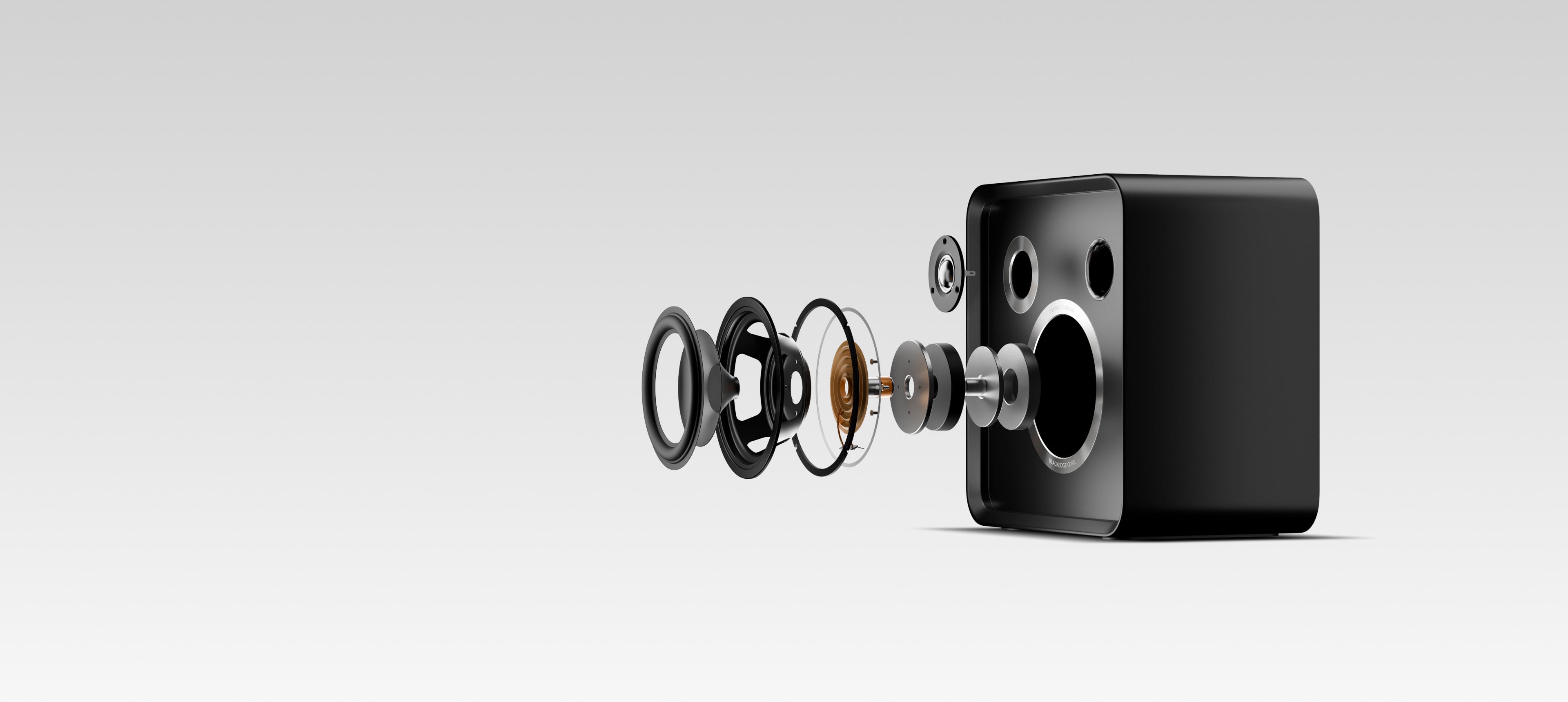 Eversolo SE100, Hi-Fi Bookshelf Speaker, exploded view, Art et Son