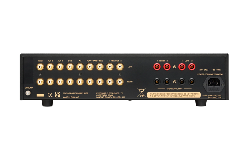 Exposure 5510 Integrated Amplfier, rear view, Art et Son