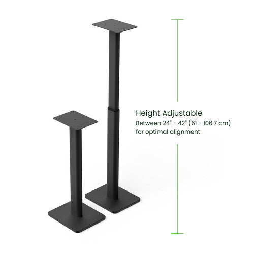 Kanto Height-Adjustable Bookshelf Speaker Stands, height adjustable view