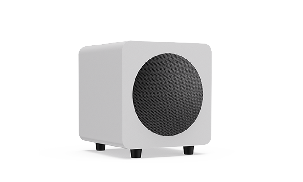 Kanto SUB8 6-inch Sealed Powered Subwoofer, White, Art et Son