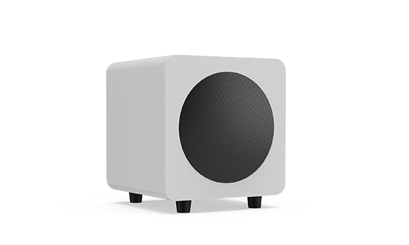 Kanto SUB8 6-inch Sealed Powered Subwoofer, White, Art et Son