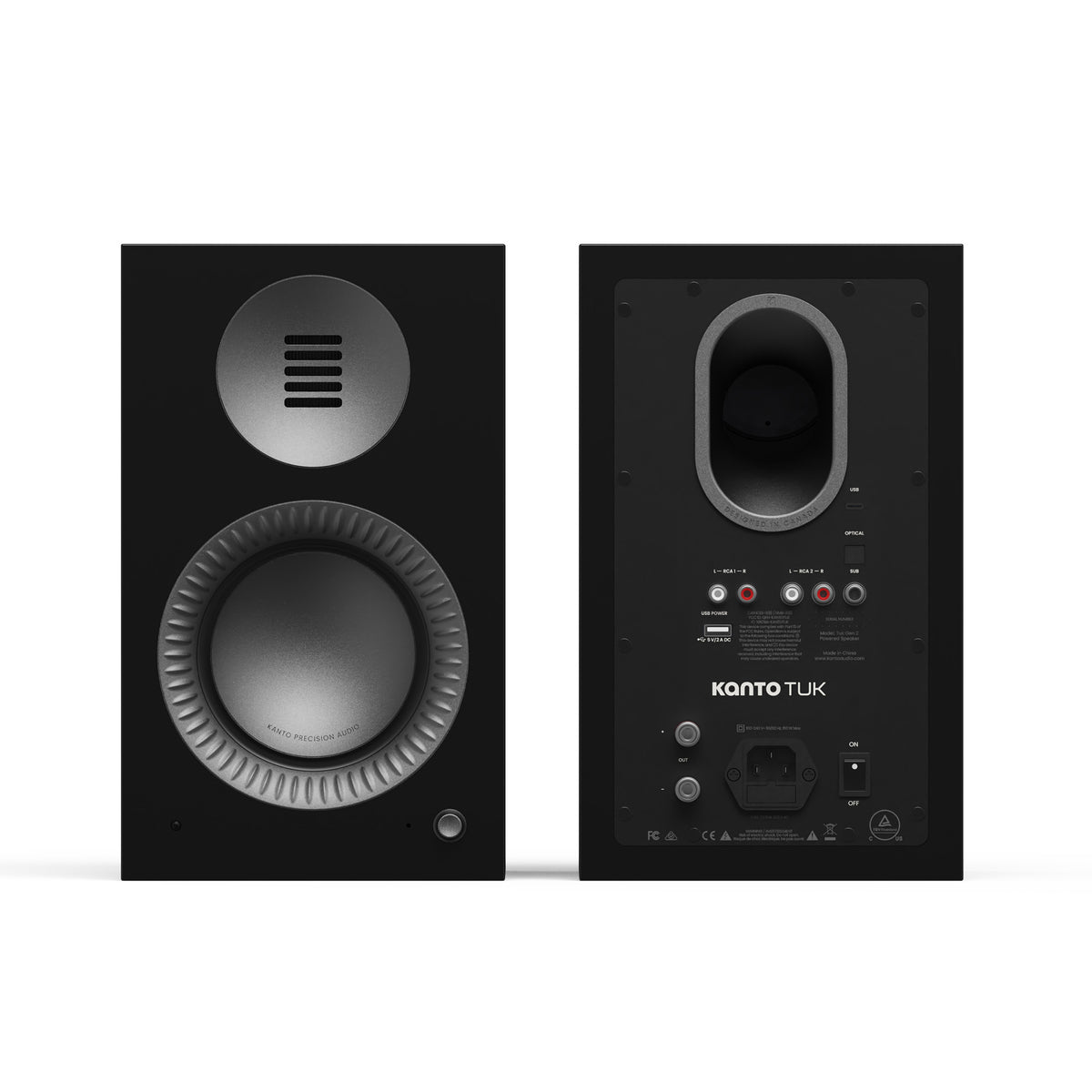 Kanto TUK G2 Powered Bookshelf Speakers, Matt Black, Art et Son
