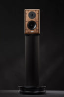 Harbeth Nelson Bass Extender + Stand Solution, front view with Harbeth P3ESR speaker