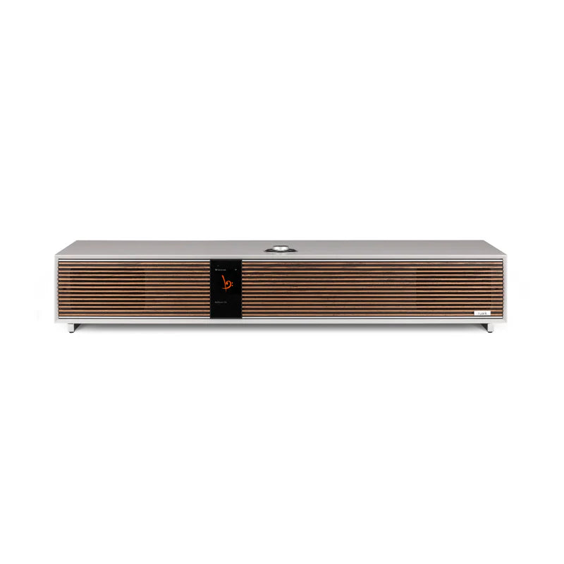 Système musical haute fidélité Ruark Audio R810, gris doux avec grille en noyer