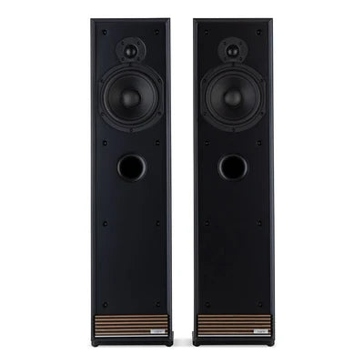Ruark-Talisman-R floorstanding speakers, charcoal finish, front view, Art et Son