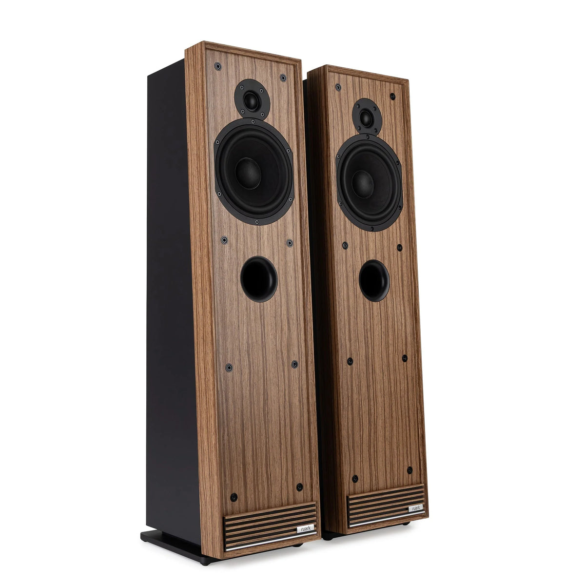 Ruark-Talisman-R floorstanding speakers,  fused walnut, side view, Art et Son
