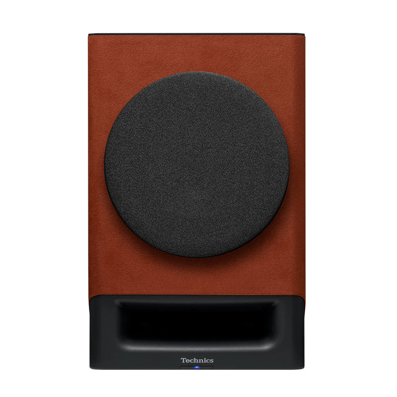 Technics_SC-CX700_Wireless_Speaker_System_ speaker, terracotta front view. grill on_Art_et_Son
