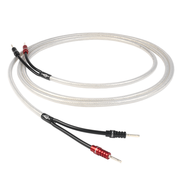 ShawlineX speaker cables terminated with ChordOhmic 4mm banana connectors and trousers.