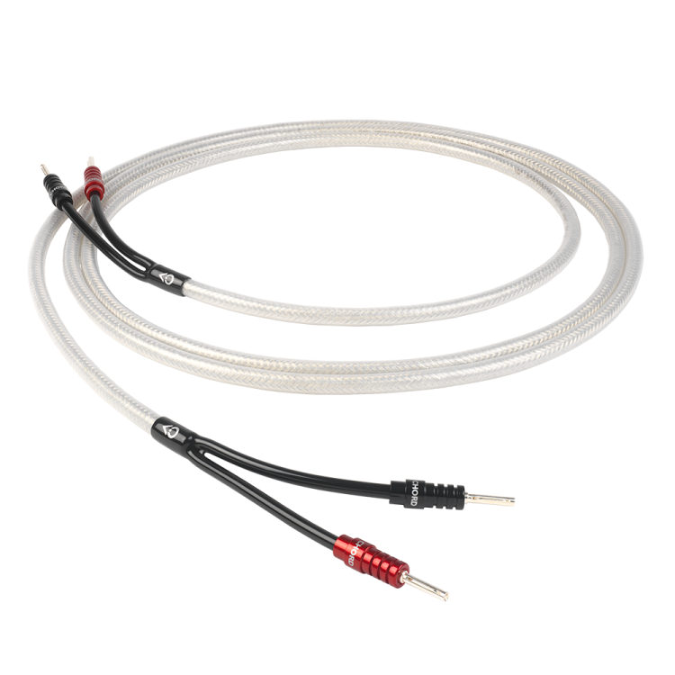 ShawlineX speaker cables terminated with ChordOhmic 4mm banana connectors and trousers.