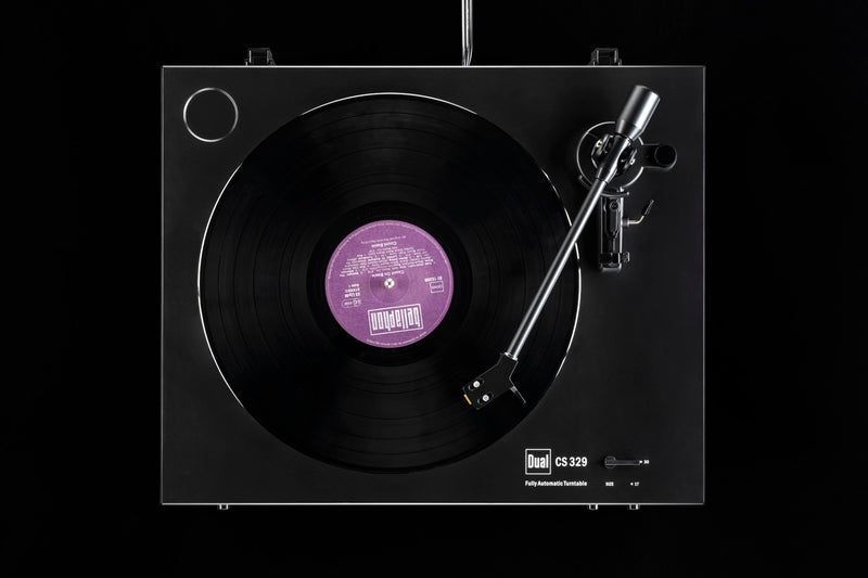Dual CS 329 Fully Automatic Turntable top view with no dust cover