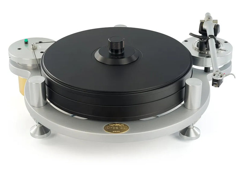 Michell Orbe SE Turntable, silver finish, front view