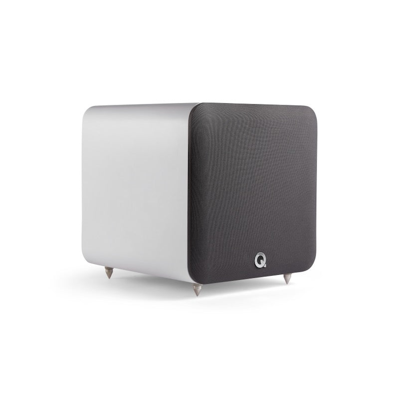 Q Acoustics Q SUB80 subwoofer featuring an 8-inch driver, designed to deliver powerful, controlled bass for music and home cinema in smaller rooms. Compatible with Q Acoustics M20 and M40 active speakers and 3000c and 5000 Theatre Packs.
