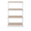 NORSTONE Esse Hi Fi Rack white metal with oak shelves