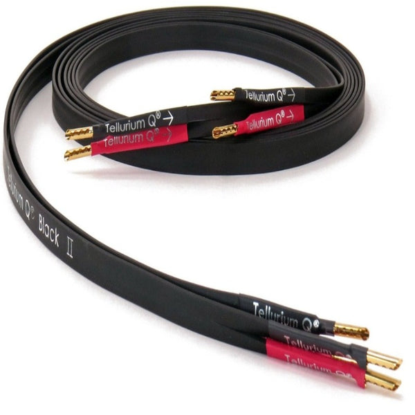 Tellurium Q Black II Speaker Cables. Smooth, fine detailed and great resolution while actually reducing apparent harshness. Music is presented as a coherent, organic whole, with a jaw-dropping sense of realism and naturalness. Shop for all Tellurium Q products at Art et Son. Free shipping within Canada.