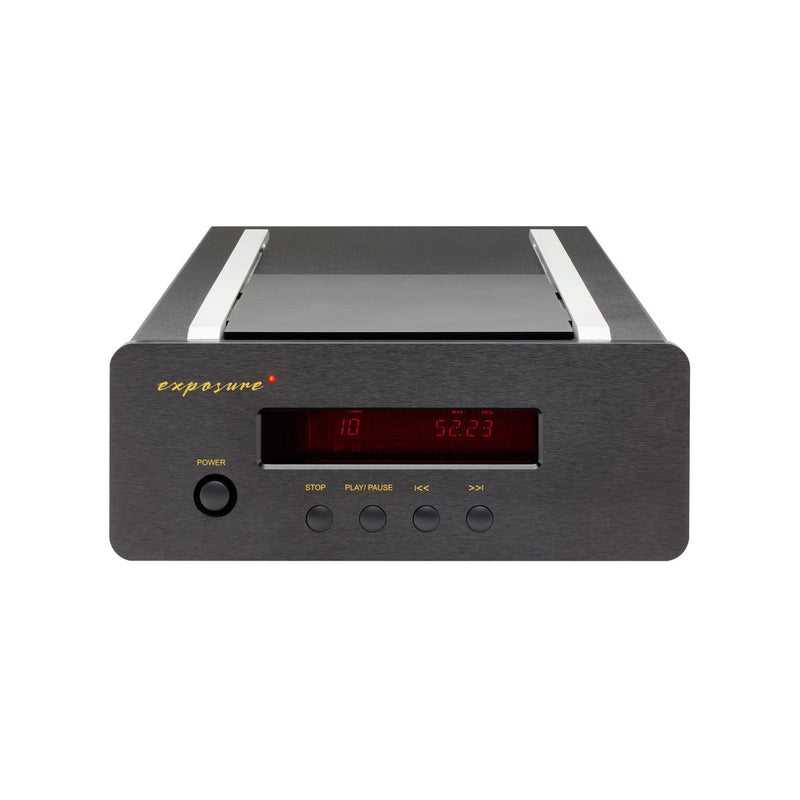 Exposure XMCD CD player is a half chassis, award winning component that can be operated as a player using the internal DAC via analogue outputs or a transport via the high resolution BNC or optical outputs. Made in England, the top-loading mechanism includes a machined magnetic clamp which holds the CD flat to reduce errors.