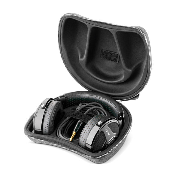 Focal hard shell carrying case is an elegant way of transporting Focal Utopia or Elear headphones and a cable. 